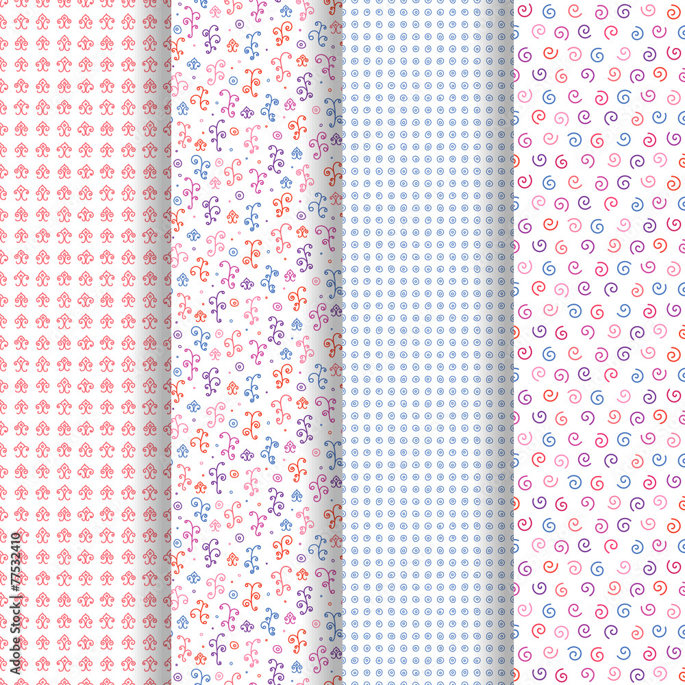 Set of 4 seamless patterns Set of 4 seamless patterns