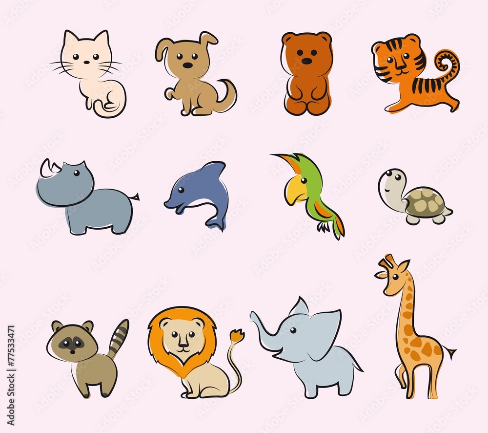 Obraz premium cartoon animals
