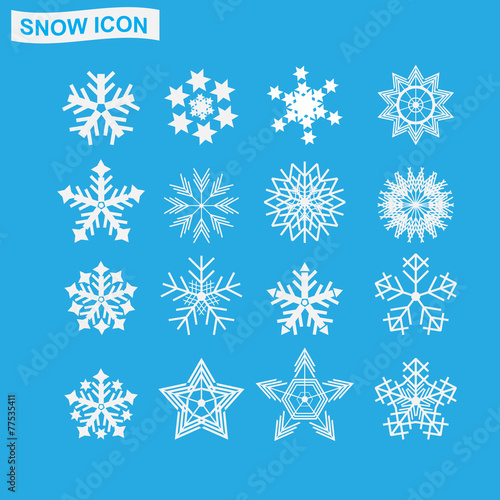Snowflakes icon collection. Vector
