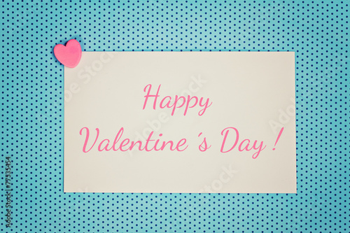 greeting card - pink and blue - happy valentine
