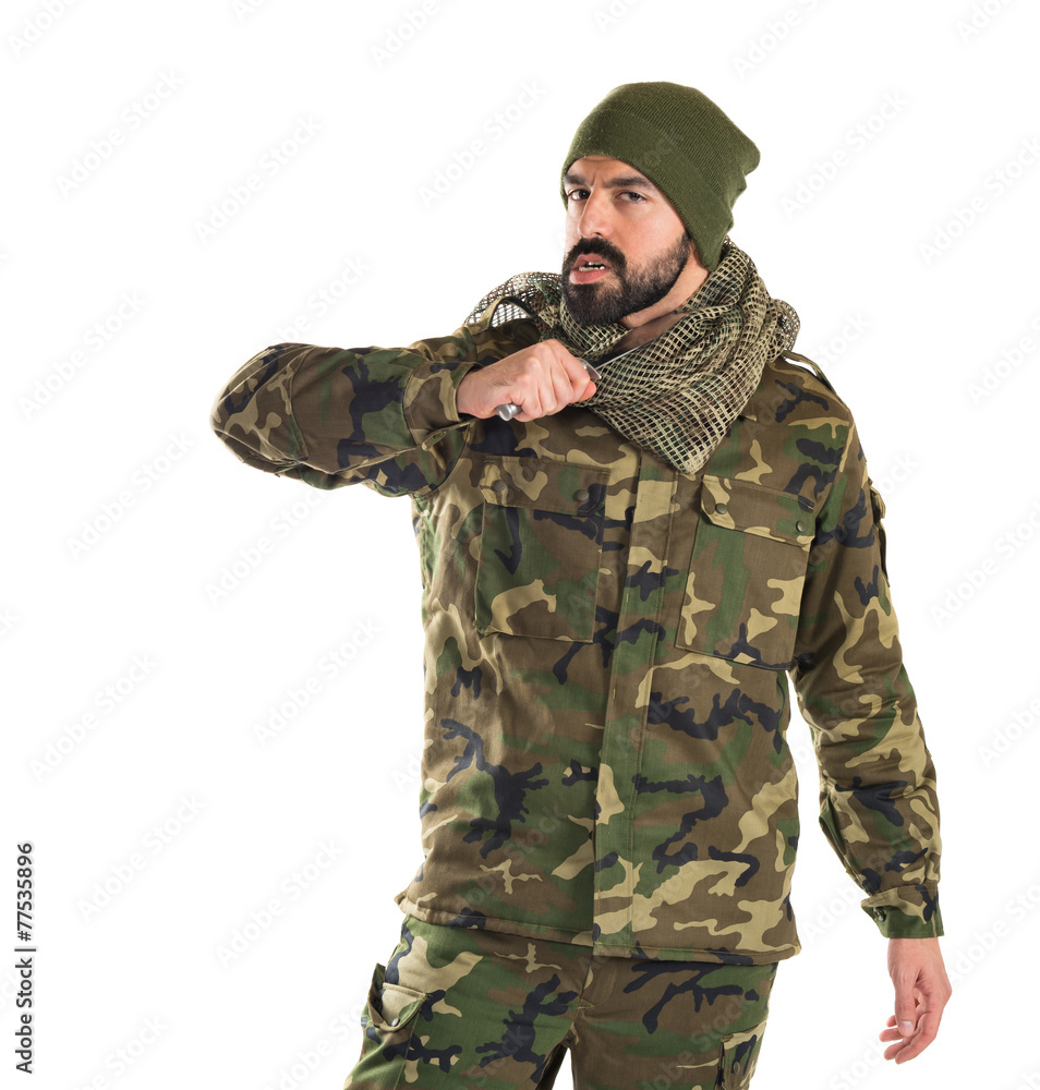 Soldier with knife Soldier with knife