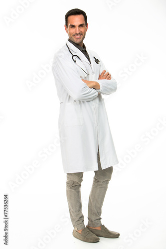 Full length portraif of a male doctor