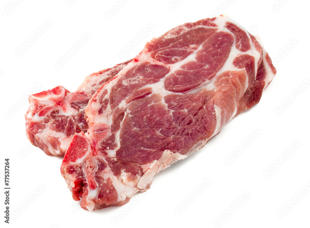 raw rump steak isolated on white