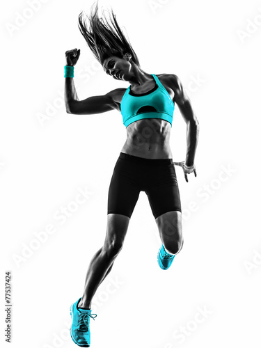 woman fitness dancing exercises silhouette #77537424
