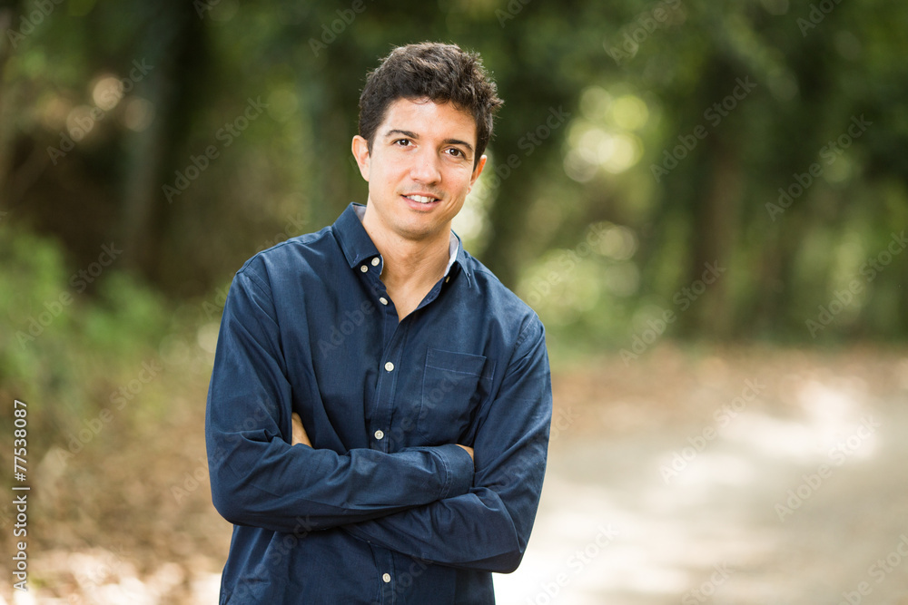 Young man rural scene