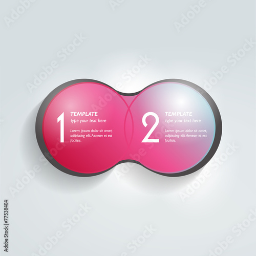 Two elements scheme, diagram. Infographic template.