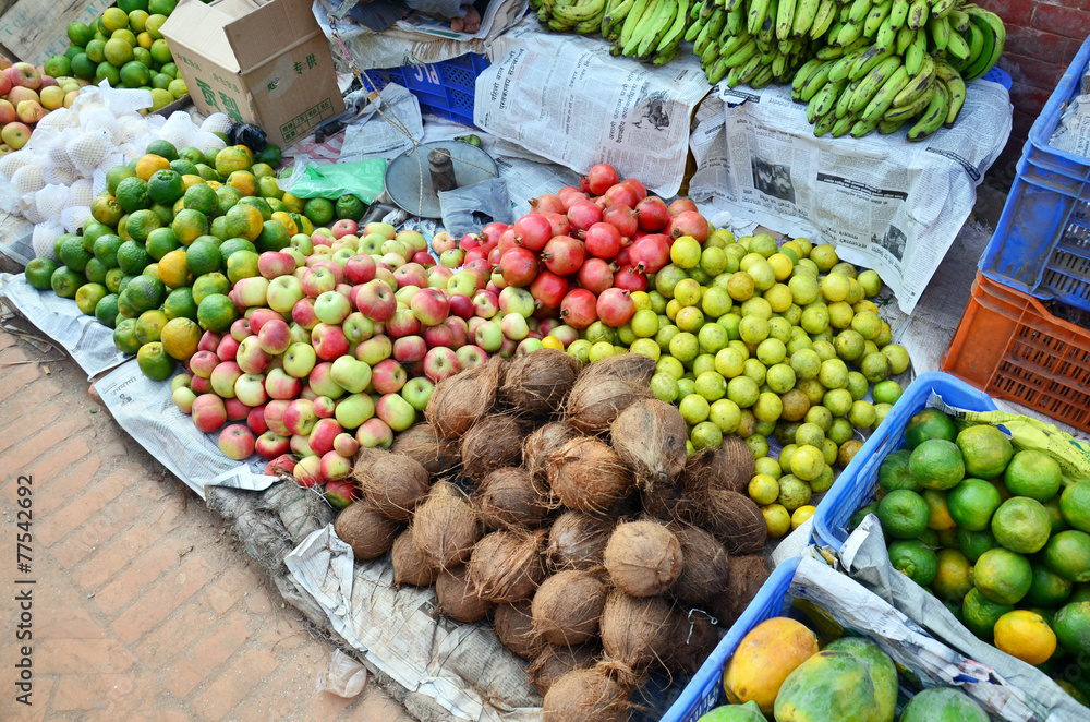 Greengrocery or Vegetables Fruit Shop at Thamel market
