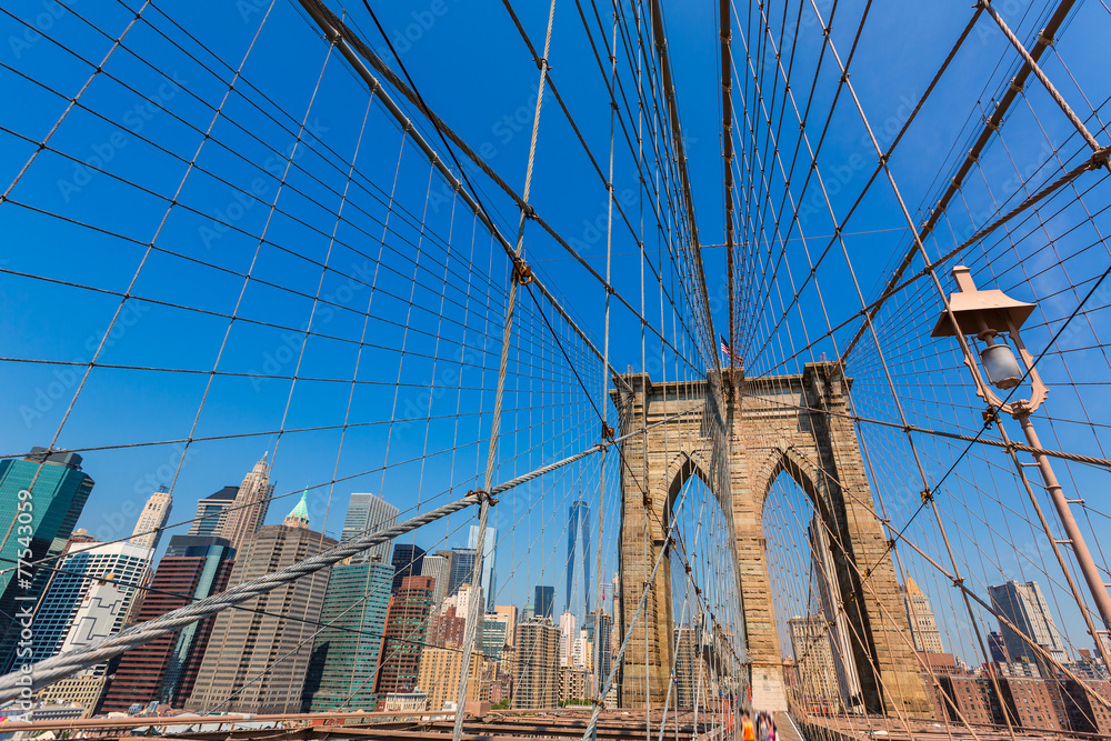 Fototapeta premium Brooklyn Bridge and Manhattan New York City US