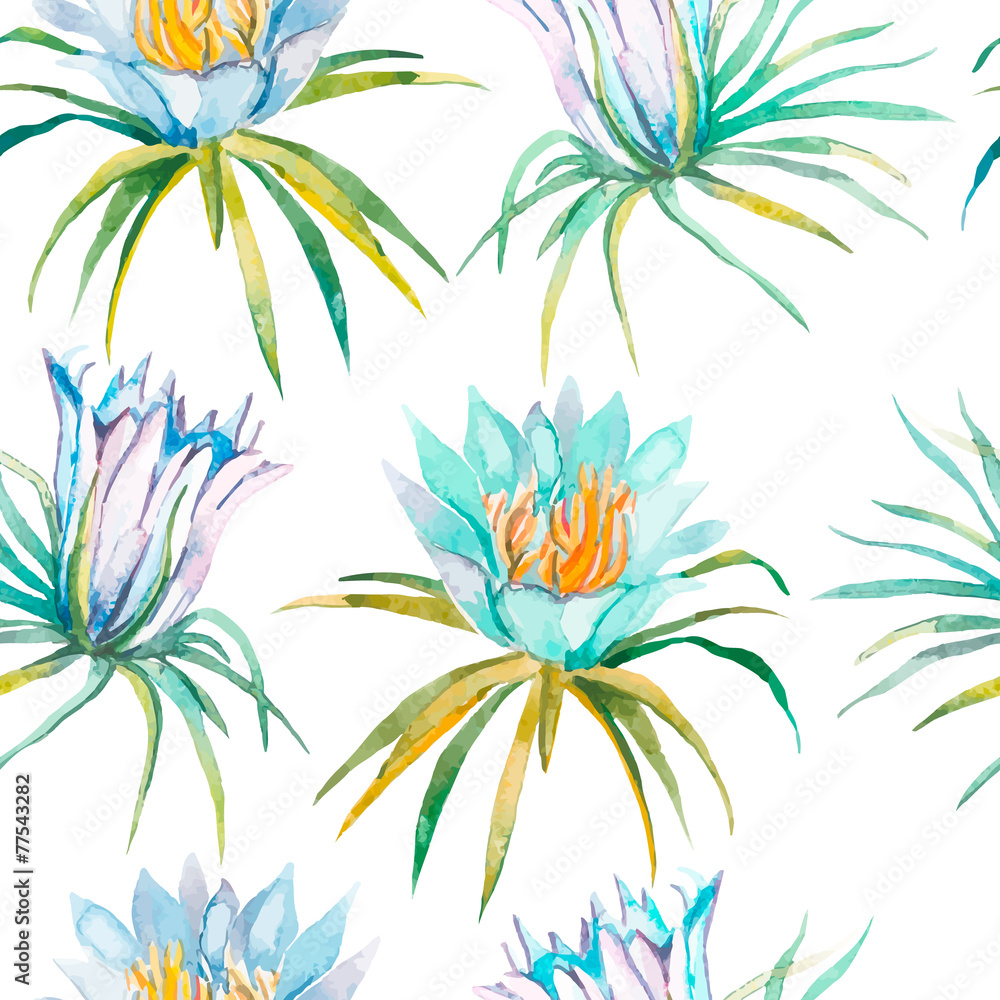 Tropical seamless pattern. Tropical flowers pattern.. Exotic