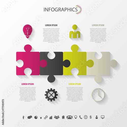 Modern puzzle infographics concept. Vector