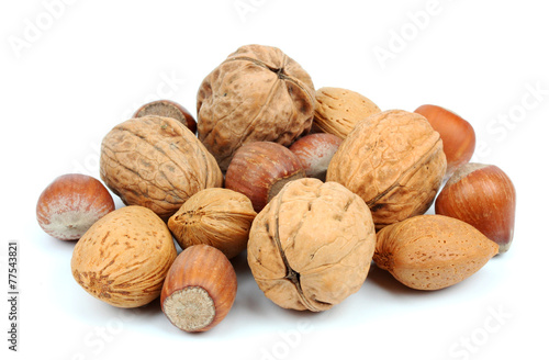 mix nuts isolated on white background