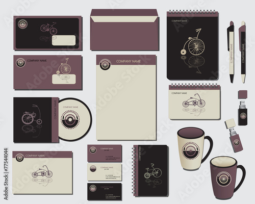Сorporate identity template with bicycles