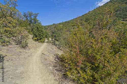 Walking trail in the Crimean mountains.