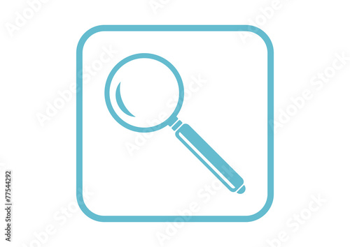 Magnifier vector icon on white background