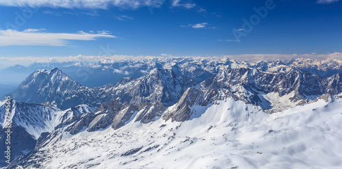 winter landscape of Alps mountain from Zugspitze top of Germany © Noppasinw