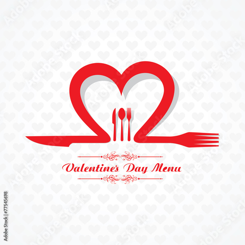 Template for Valentine day. Restaurant Menu Card Design.