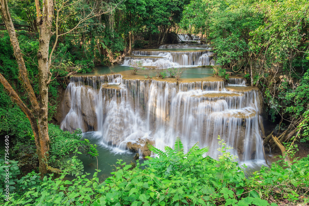 tropical waterfall in Deep forest