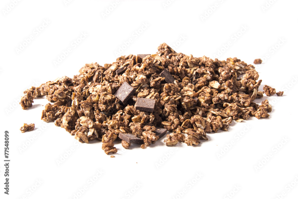Muesli on white background Muesli on white background