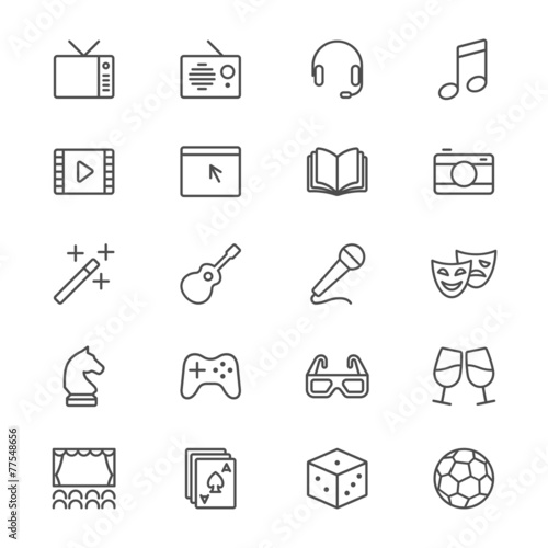 Entertainment thin icons