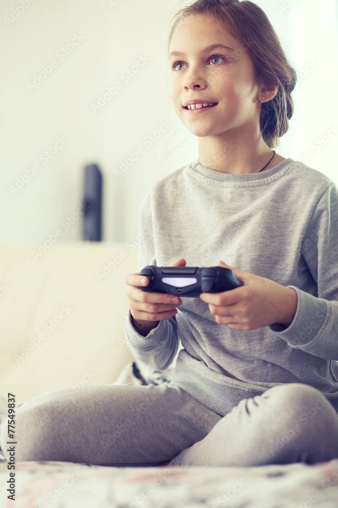 Child playing video game