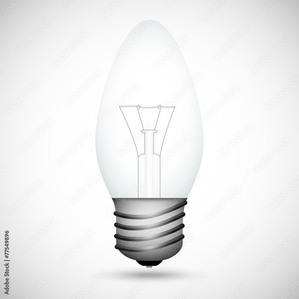 Realistic incandescent isolated on a gray background Realistic incandescent isolated on a gray background