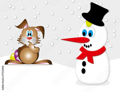 Frosti und Hasi weiße Ostern