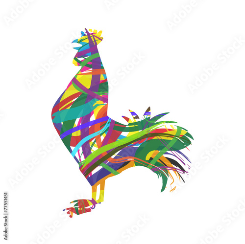 silhouette di gallo composta da colori photo