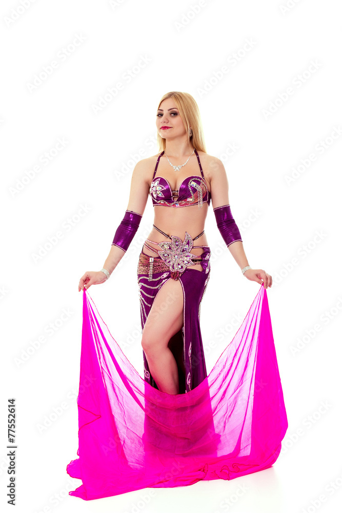 Beautiful bellydancer performing oriental dance Beautiful bellydancer performing oriental dance