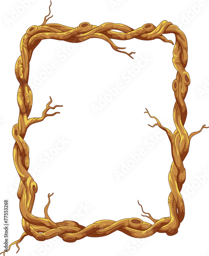 Frame made of tree trunk and branches
