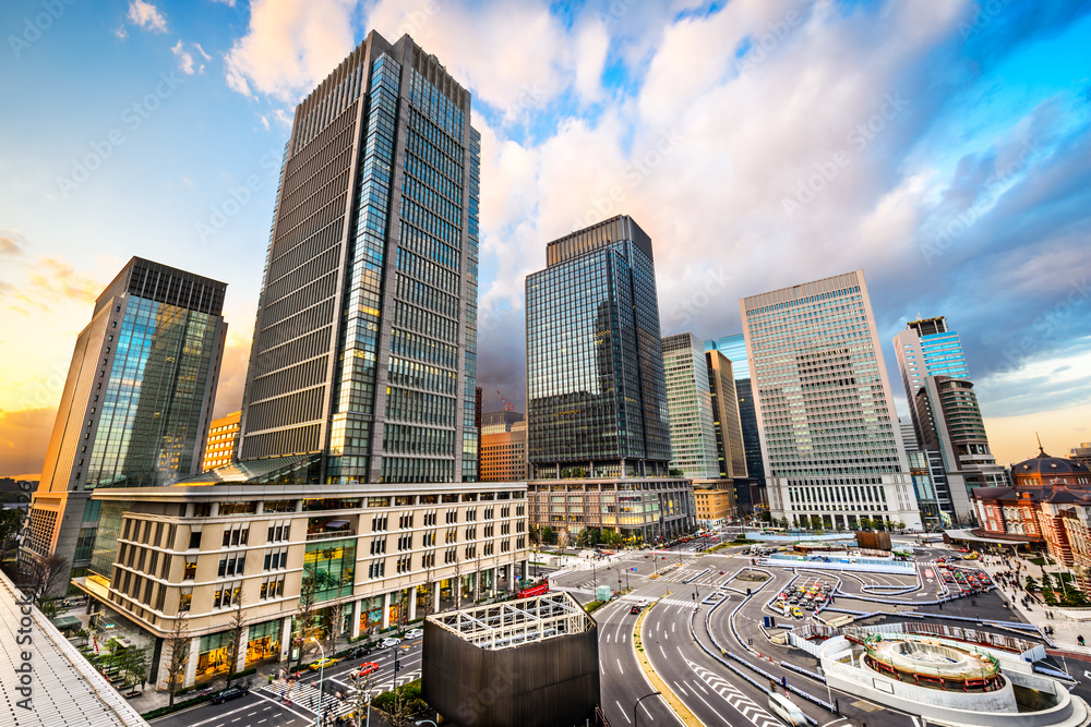 Obraz premium Business District in Tokyo, Japan