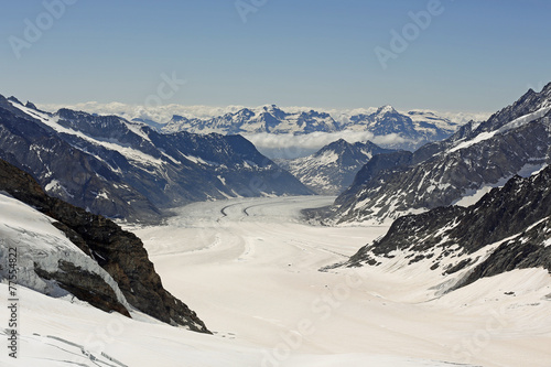 Naturschutz: Der immer weiter abschmelzenden Aletsch-Gletscher im Jungfrau-Gebiet © blickwinkel2511