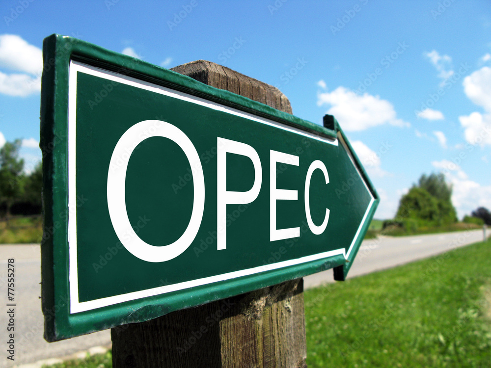 Fototapeta premium OPEC signpost along a rural road