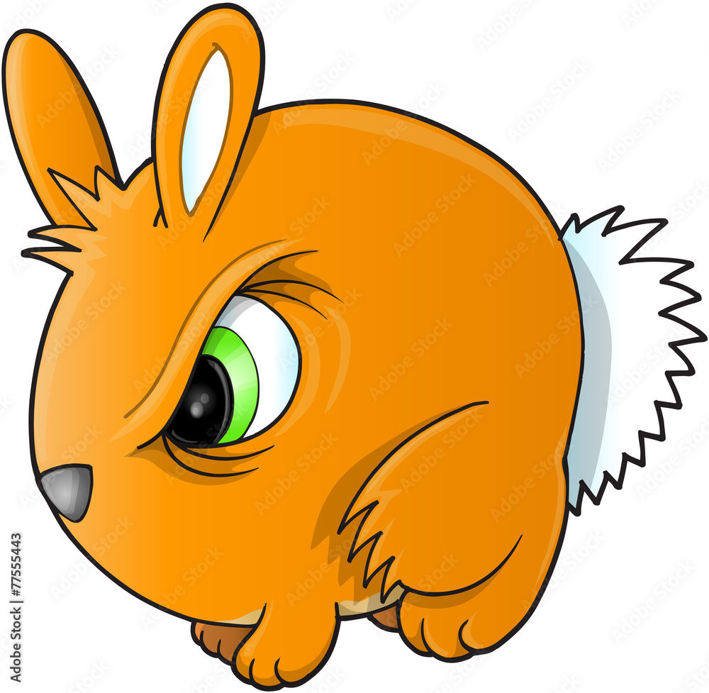 Angry Bunny Rabbit Vector Illustration Art