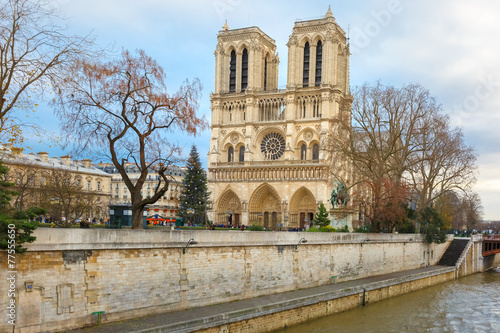 Cathedral of Notre Dame de Paris at Christmas