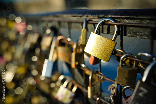 Canvas Print amour cadenas pont des arts