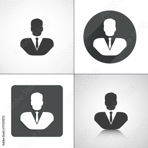 Silhouette of a man icons. Set elements for design