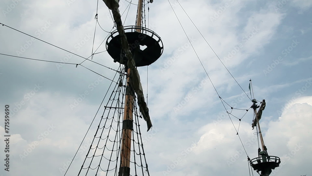Pirate ship sails on a cloudy day
Pirate ship sails on a cloudy day