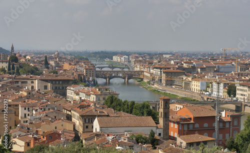 Florence cityscape with bridges over Arno river © Panama