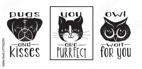 Animal Labels Monochrome