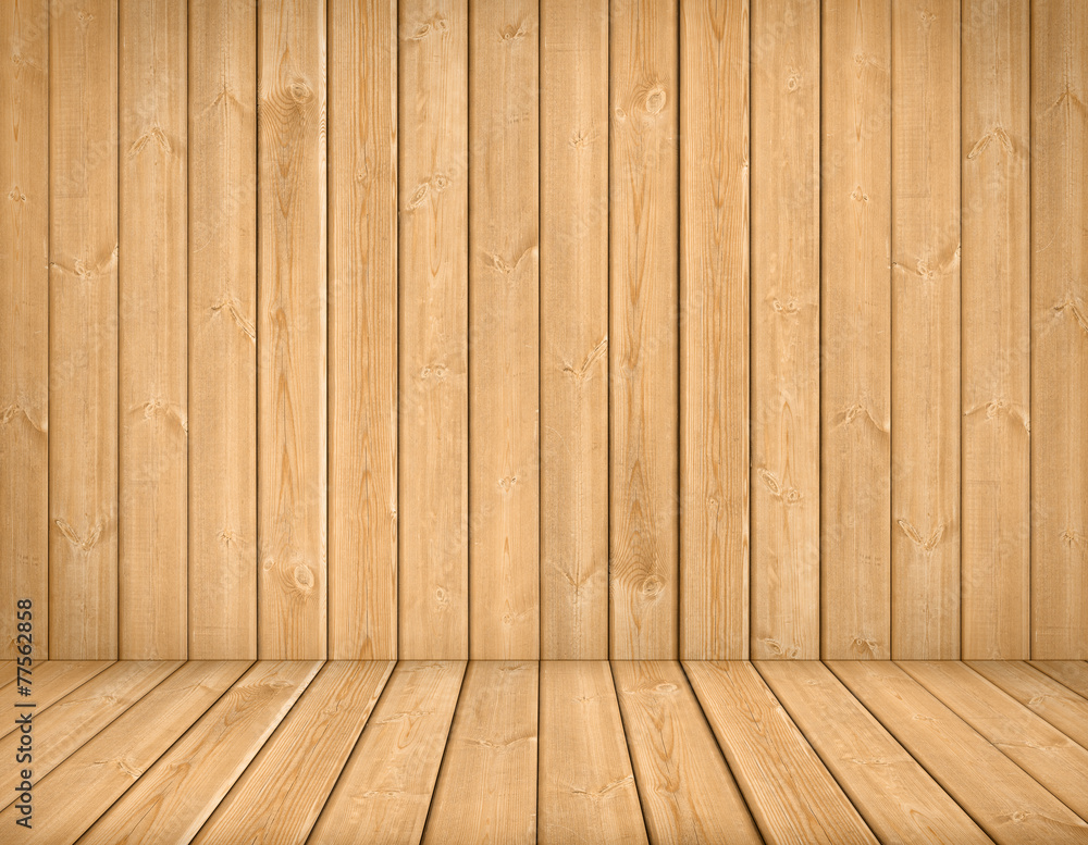 Background interior. Wood wall and floor Background interior. Wood wall and floor
