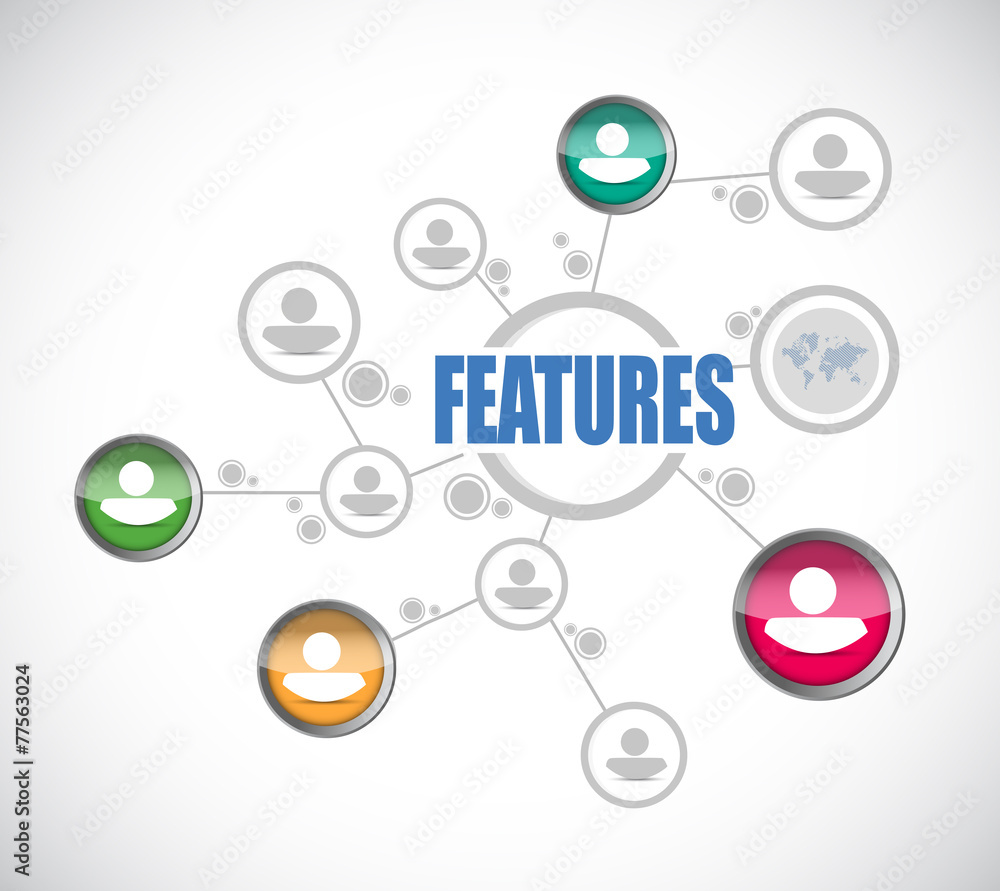 features people diagram illustration design features people diagram illustration design