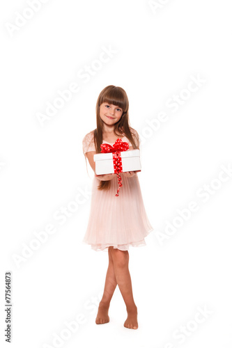 happy little girl with gift box © perfectlab