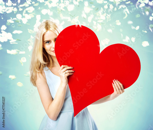 Valentine's portrait of a blond girl photo