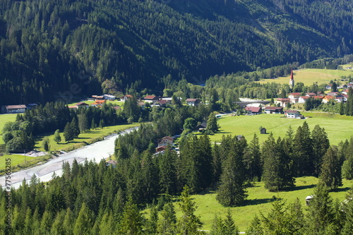 Green Austrian valley during summer