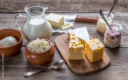 Various types of dairy products photo