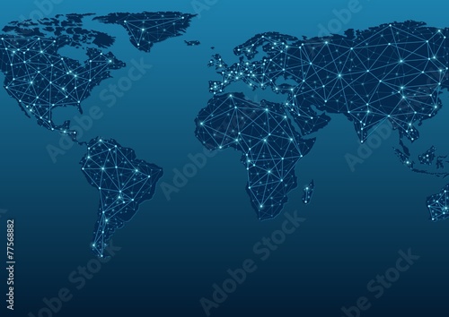 World Map Communications - Abstract Background