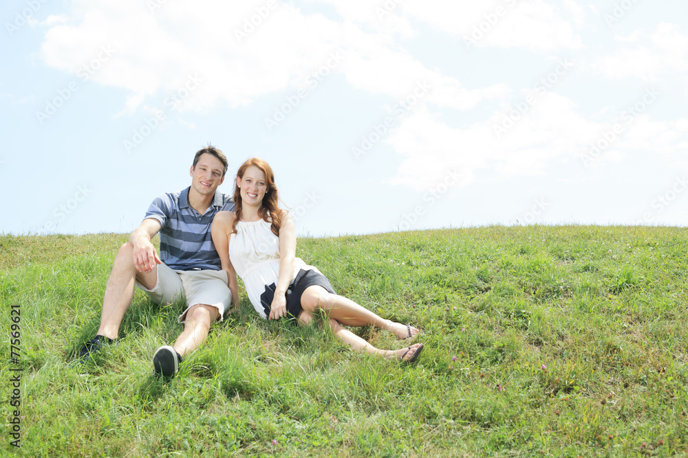 A couple outside having fun together outside A couple outside having fun together outside