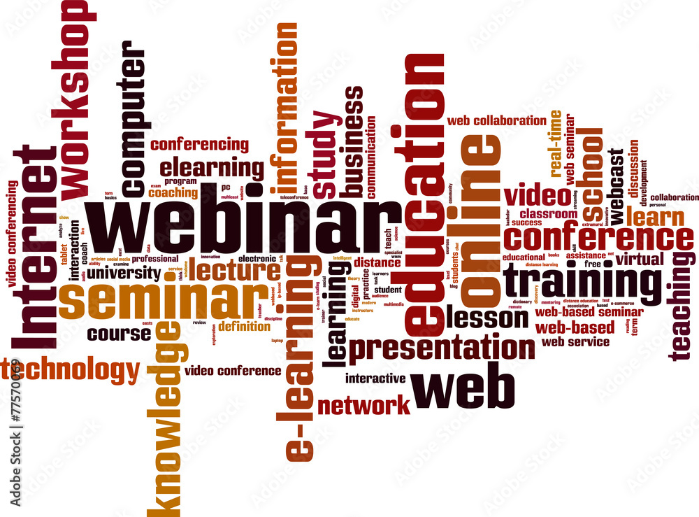 Webinar word cloud concept. Vector illustration Webinar word cloud concept. Vector illustration