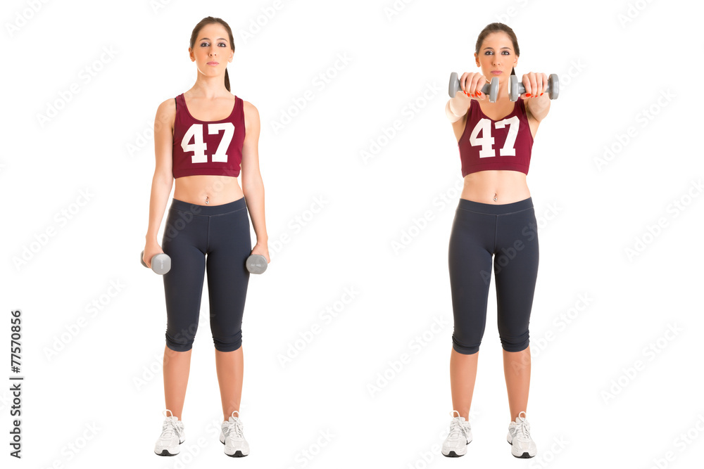 Front Dumbell Raises Front Dumbell Raises