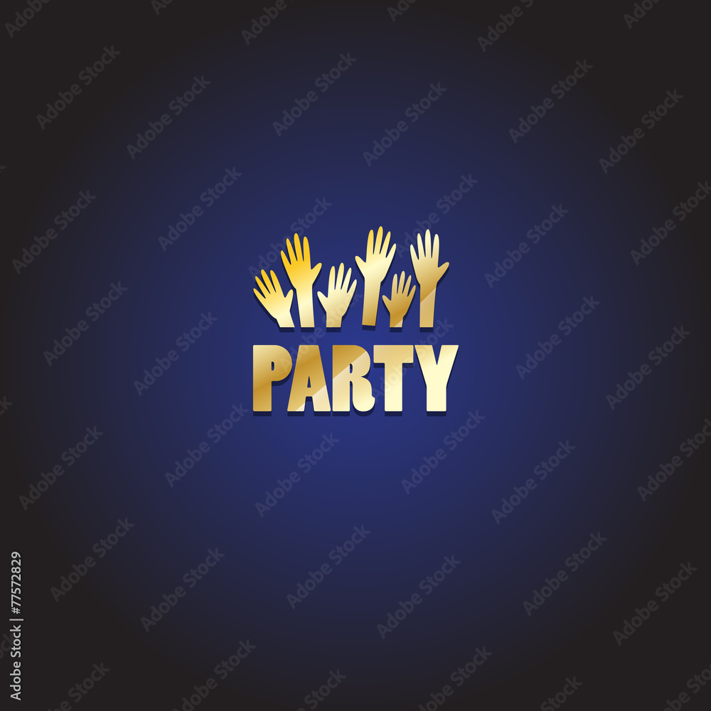 Party - Isolated On Blue Background - Vector Illustration, Graphic Design, Editable For Your Design
